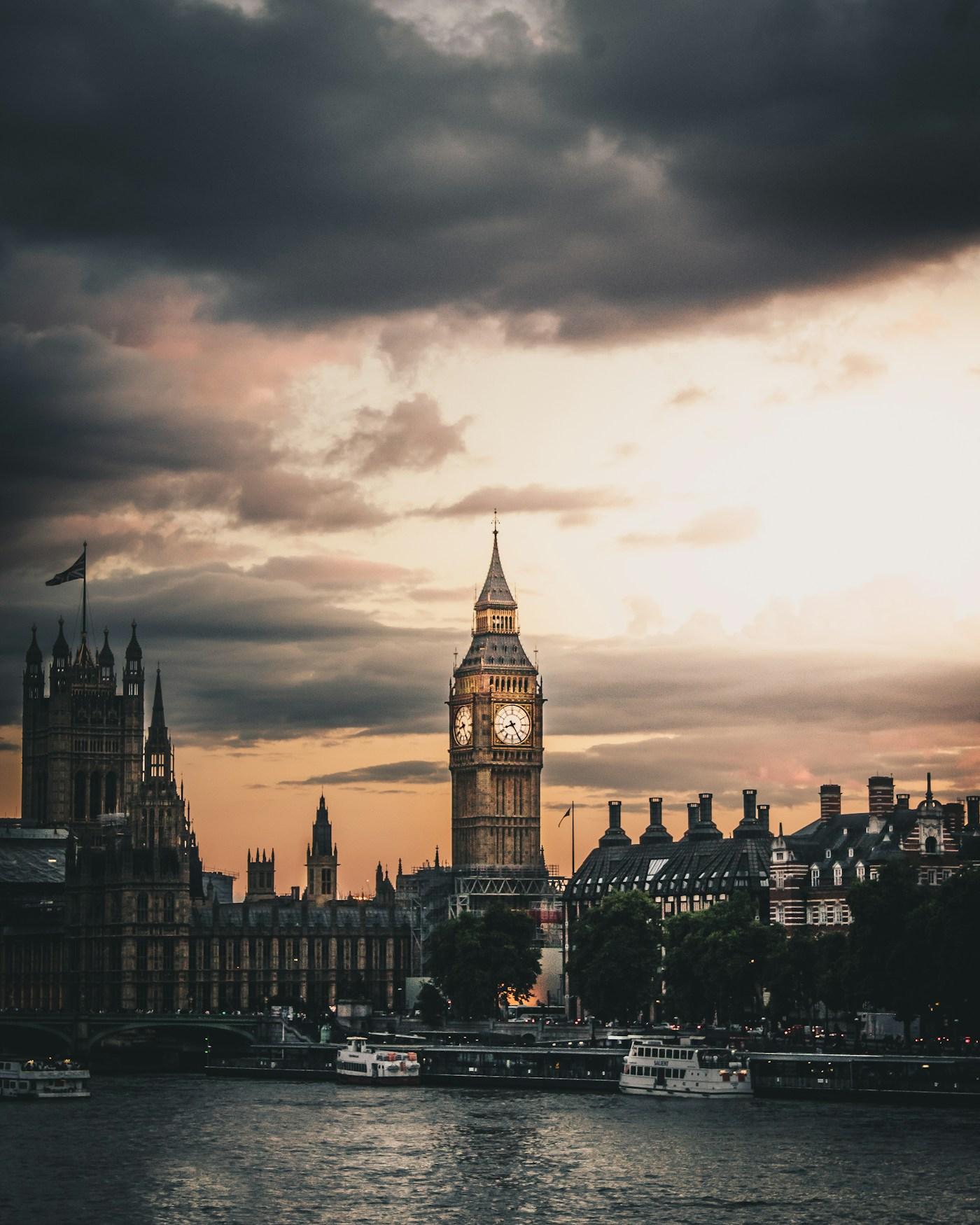 Palace of Westminster at dusk, London