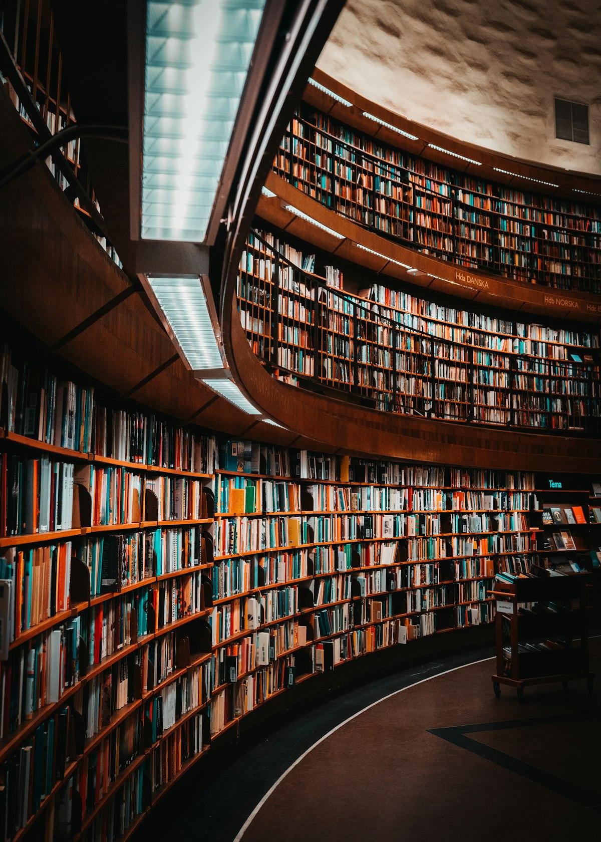 Historic library interior for expert report preparation